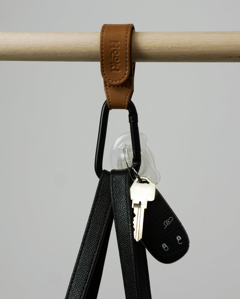 Duo Pram Hook Clip Set - Brown