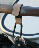 Hooki Duo Pram Hooks & Stroller Clips - Available In Black, Tan, Ivory, Pink, Blue & Grey - PU Leather