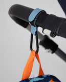 Hooki Duo Pram Hooks & Stroller Clips - Available In Black, Tan, Ivory, Pink, Blue & Grey - PU Leather