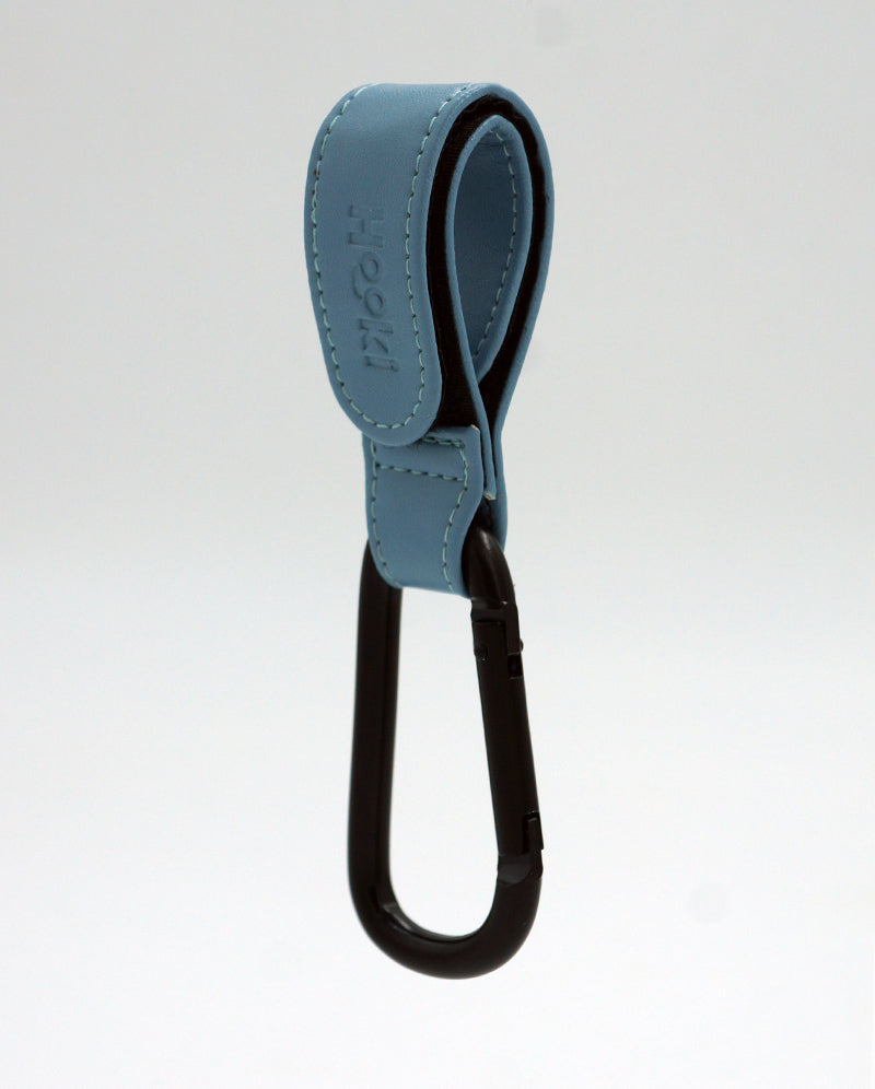 Hooki Duo Pram Hooks & Stroller Clips - Available In Black, Tan, Ivory, Pink, Blue & Grey - PU Leather