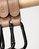 Hooki Duo Pram Hooks & Stroller Clips - Available In Black, Tan, Ivory, Pink, Blue & Grey - PU Leather