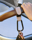 Hooki Duo Pram Hooks & Stroller Clips - Available In Black, Tan, Ivory, Pink, Blue & Grey - PU Leather