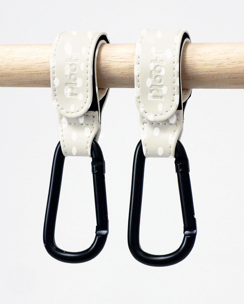 Duo Pram Hook Clip Set - Dotty Sand