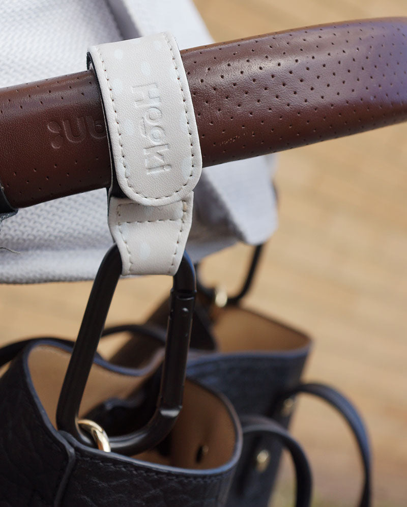 Duo Pram Hook Clip Set - Dotty Sand