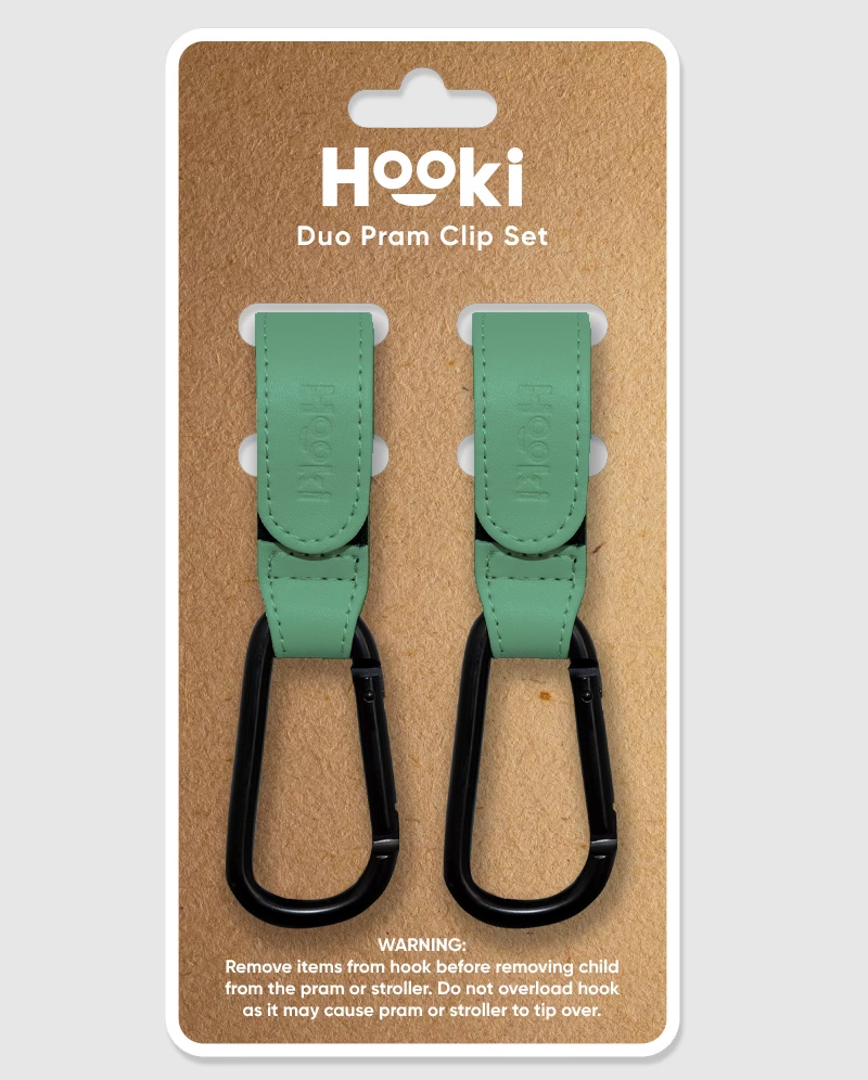 Duo Pram Hook Clip Set - Fern