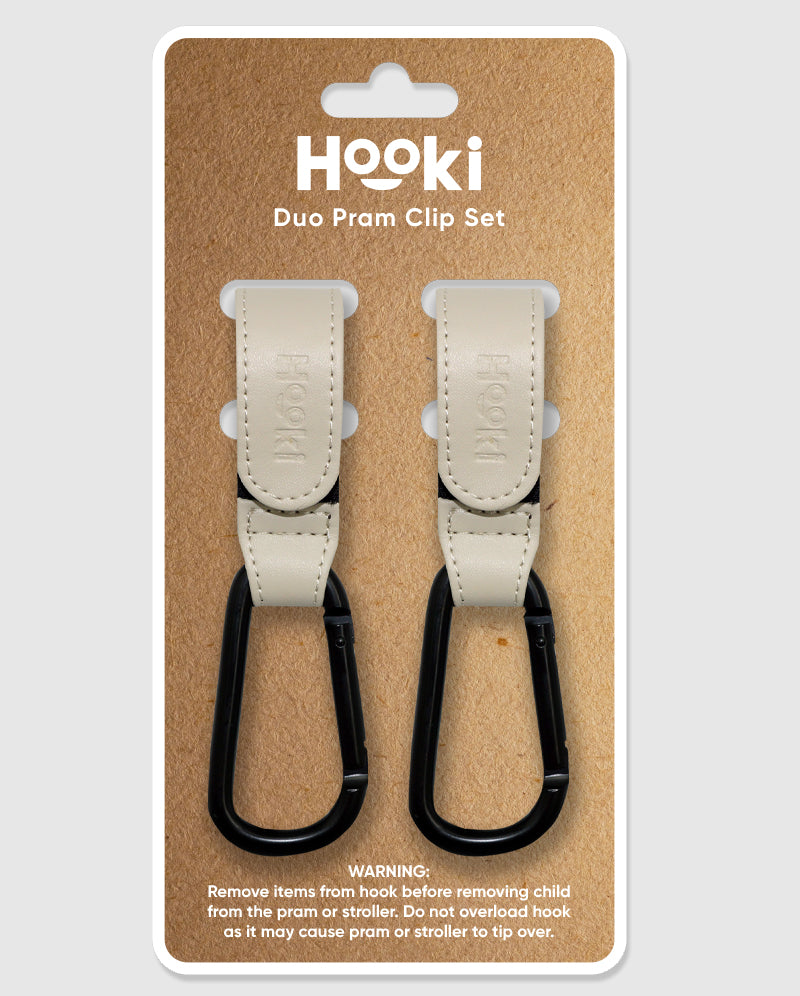 Duo Pram Hook Clip Set - Ivory