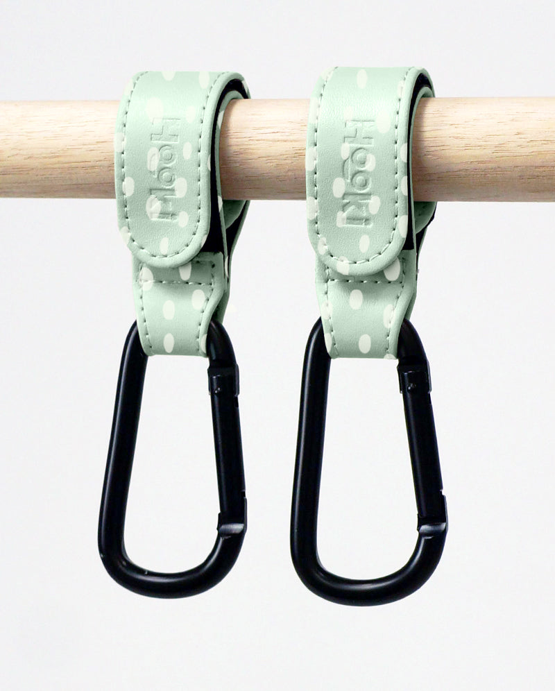 Duo Pram Hook Clip Set - Dotty Sage